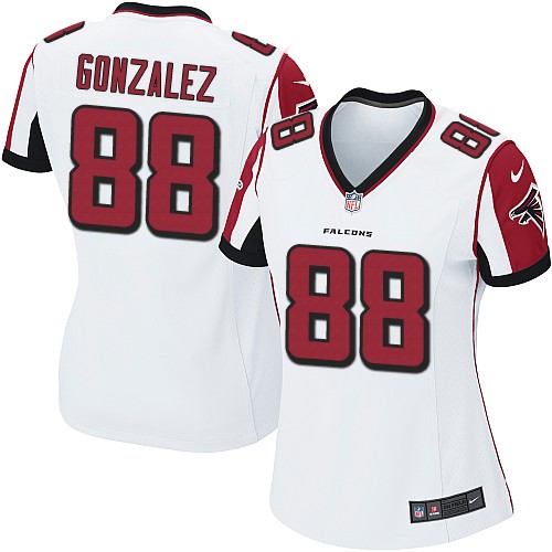 Women's Game Tony Gonzalez Nike Jersey White Road - #88 NFL Atlanta Falcons